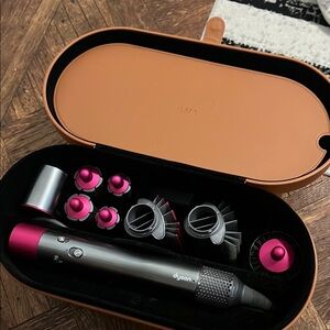 Dyson Air Wrap Hair Styling Set with Pink and Silver Accents